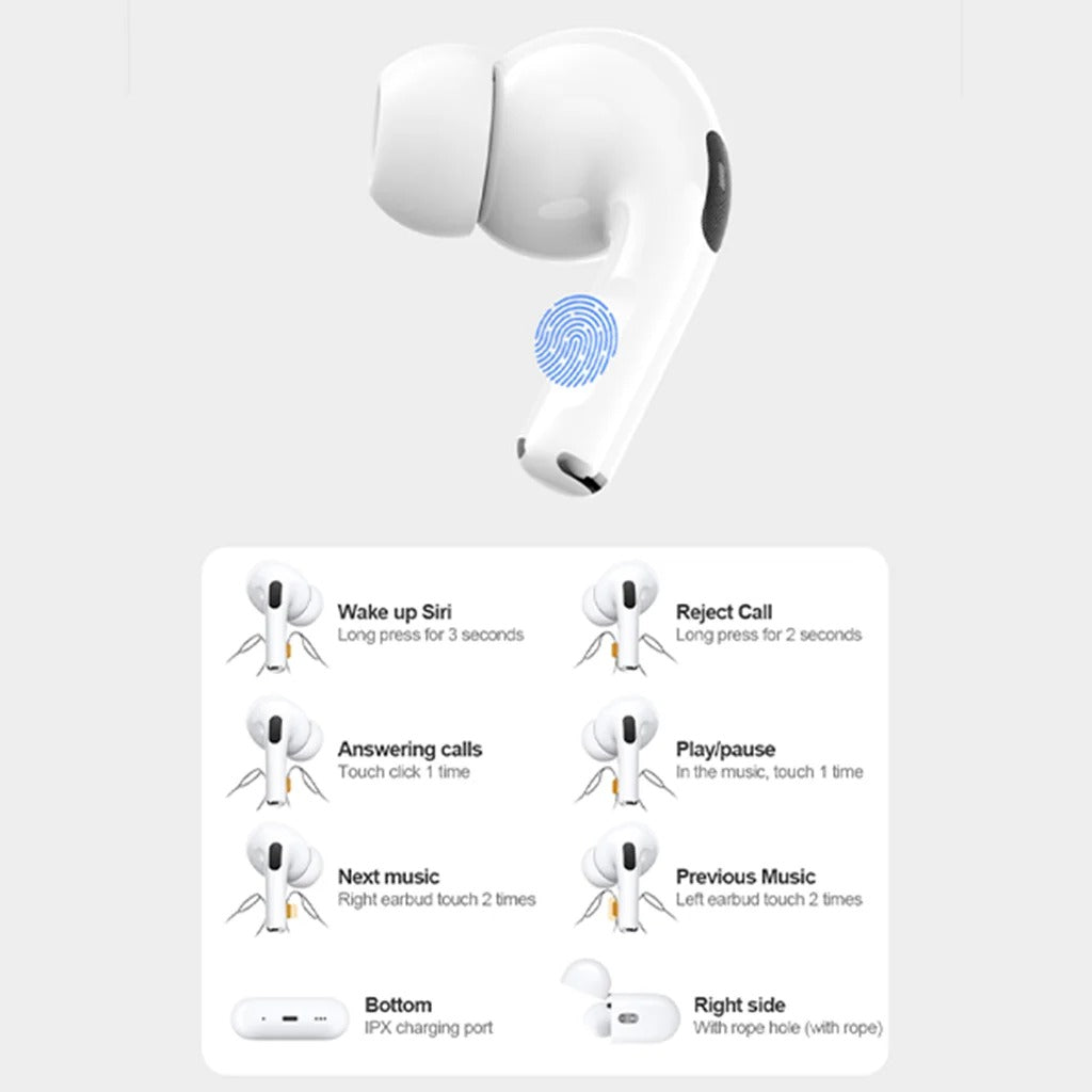 ASPOR A620 ANC AirBuds Pro 2 – Full-Function, Wireless Charging, 30Hrs Playtime, Bluetooth 5.4