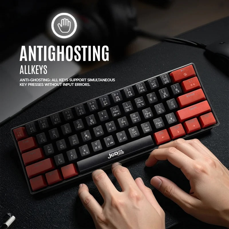 61 Keys Mechanical Rainbow Lighting Gaming keyboard Jedel KL69