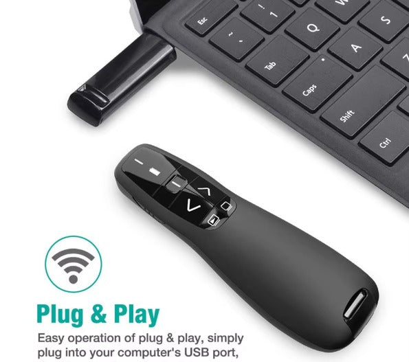 R 400 Wireless Slide Changer / Presenter / Clicker - RF Remote Control Laser Pointer USB PPT Power Point Presentation Slide Changer