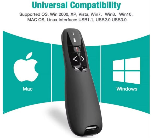 R 400 Wireless Slide Changer / Presenter / Clicker - RF Remote Control Laser Pointer USB PPT Power Point Presentation Slide Changer