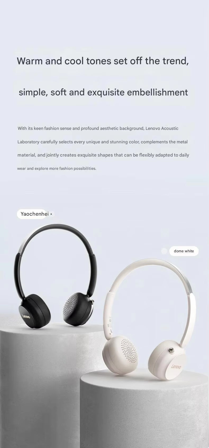 Original Lenovo EB300 Fashion Wireless Bt Headphones Long Battery Life Stereo Music Sports Gaming Headphones with Mic