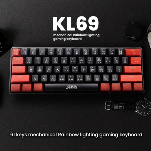 61 Keys Mechanical Rainbow Lighting Gaming keyboard Jedel KL69